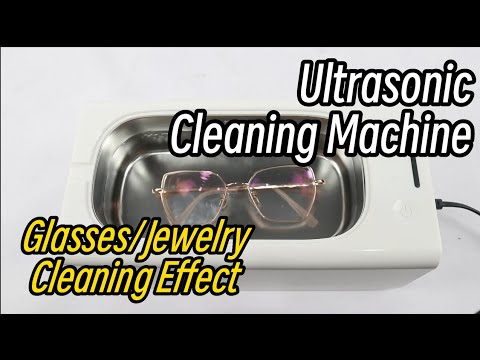 La machine de nettoyage à ultrasons montre l'effet du nettoyage des lunettes